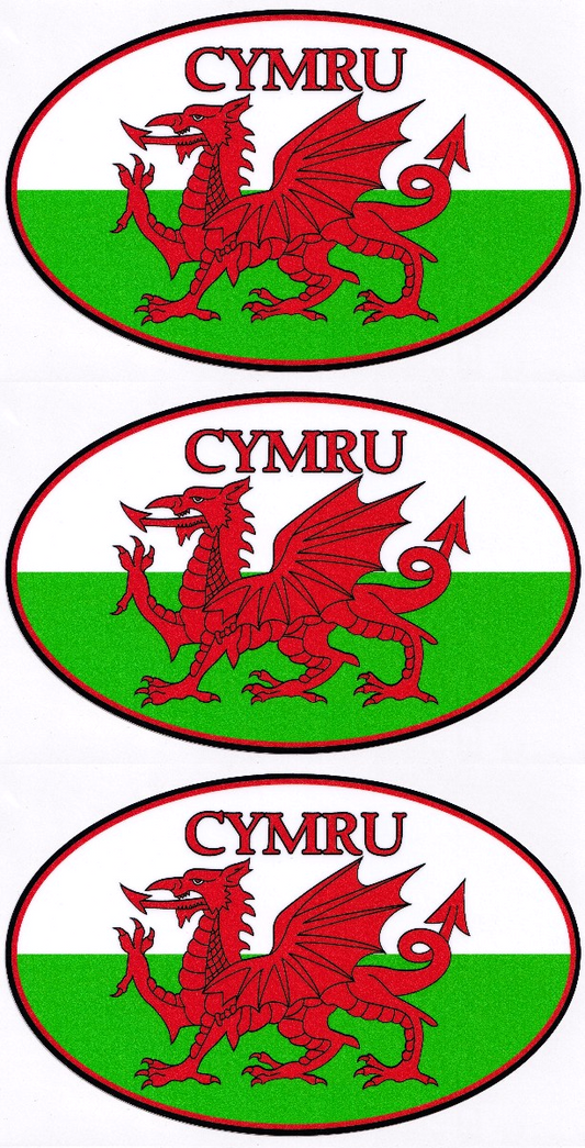Cymru welsh dragon flag Wales vinyl stickers 180mm