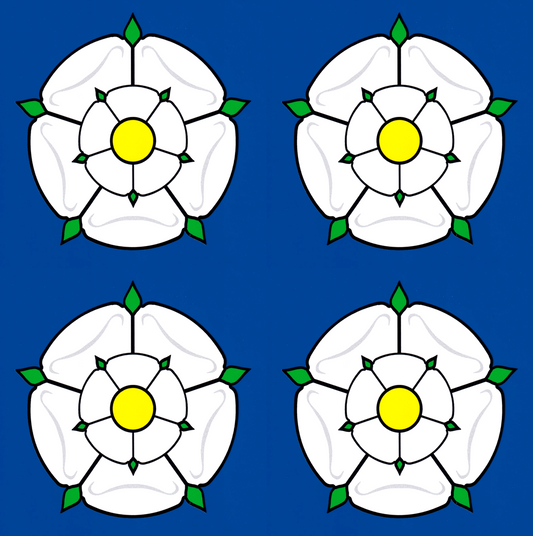White rose of York flower vinyl stickers Yorkshire emblem 100mm