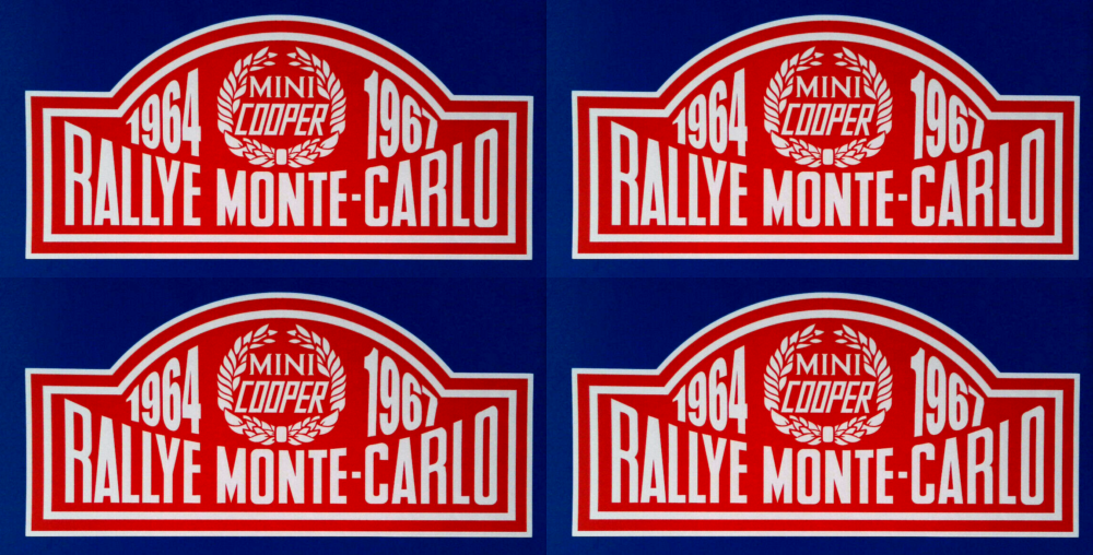 Monte-Carlo Rallye Mini Cooper 1964-1967 Vinyl Stickers 200mm