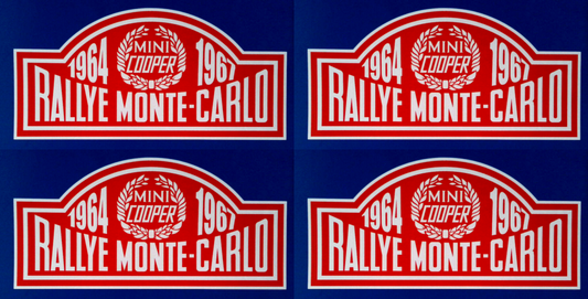 Monte-Carlo Rallye Mini Cooper 1964-1967 Vinyl Stickers 150mm