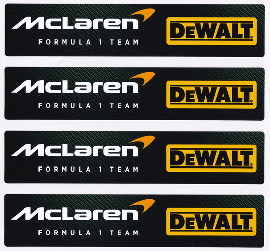 4x...150X30MM DEWALT MCLAREN FORMULA 1 TEAM RACING TOOLS CAR VINYL STICKERS