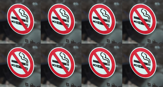 No smoking or vaping window / car / taxi internal vinyl stickers reverse printed 100mm