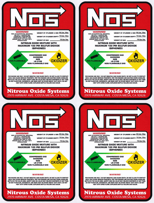 NOS Systems Decal Vinyl Stickers 100mm