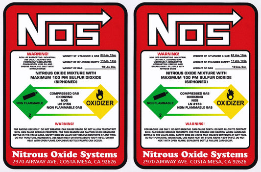 NOS Systems Decal Vinyl Stickers 150mm