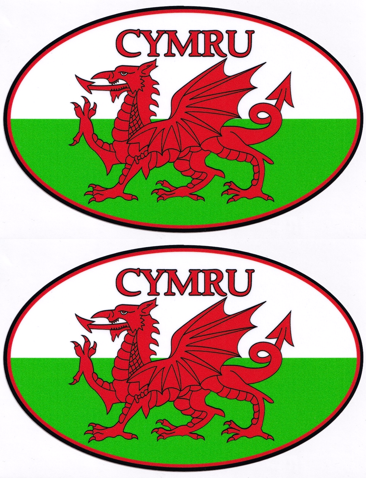 Cymru welsh dragon flag Wales vinyl stickers laminated 180mm