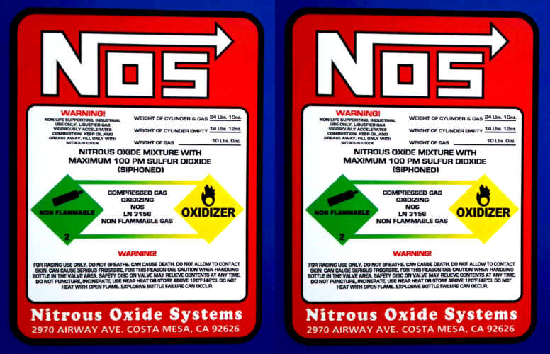 NOS Systems Decal Vinyl Stickers 100mm