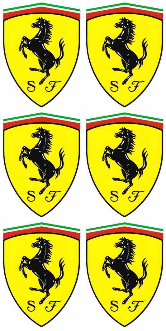 Ferrari F1 shield racing vinyl stickers 75mm