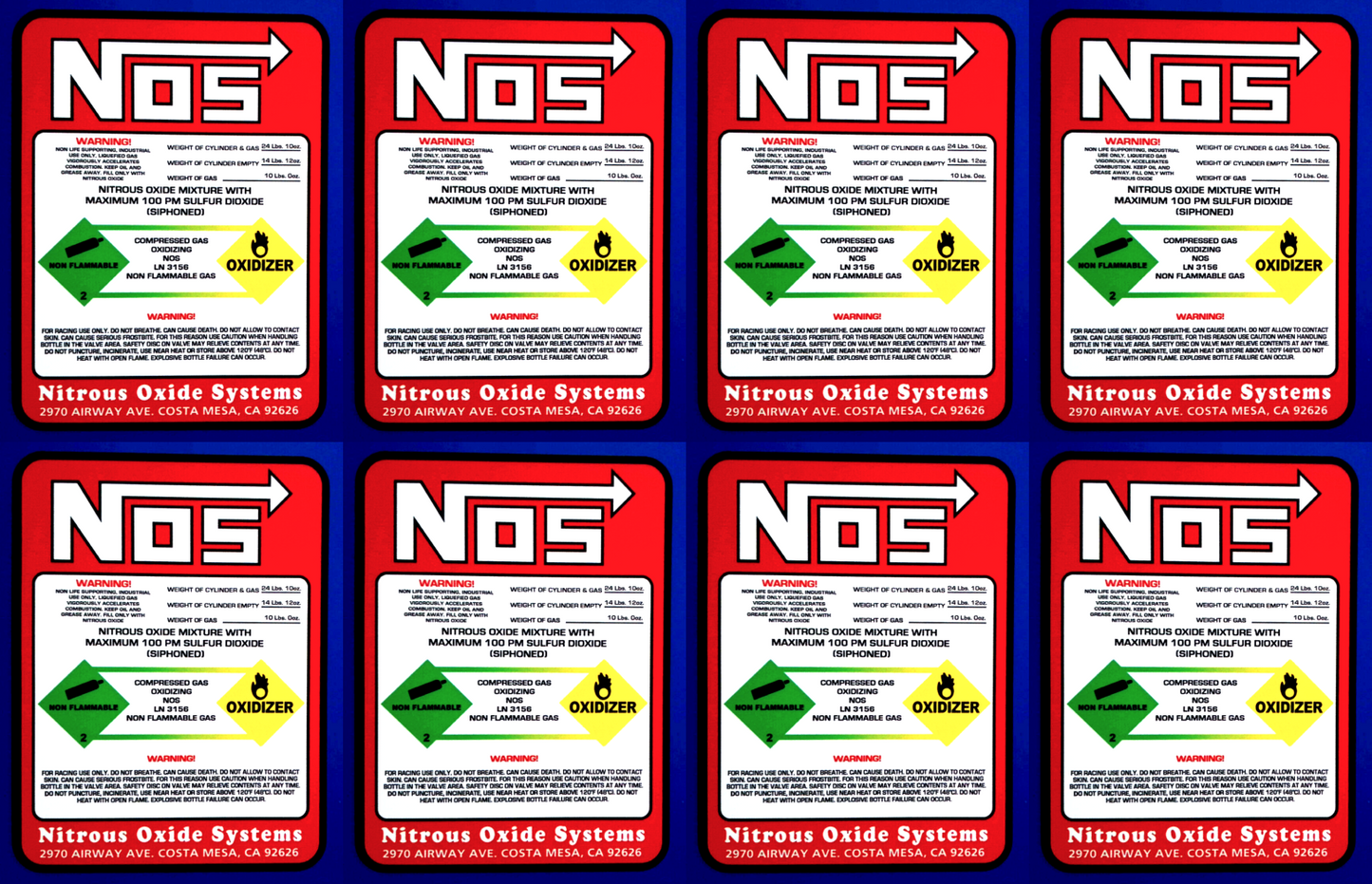 NOS Systems Decal Vinyl Stickers 50mm