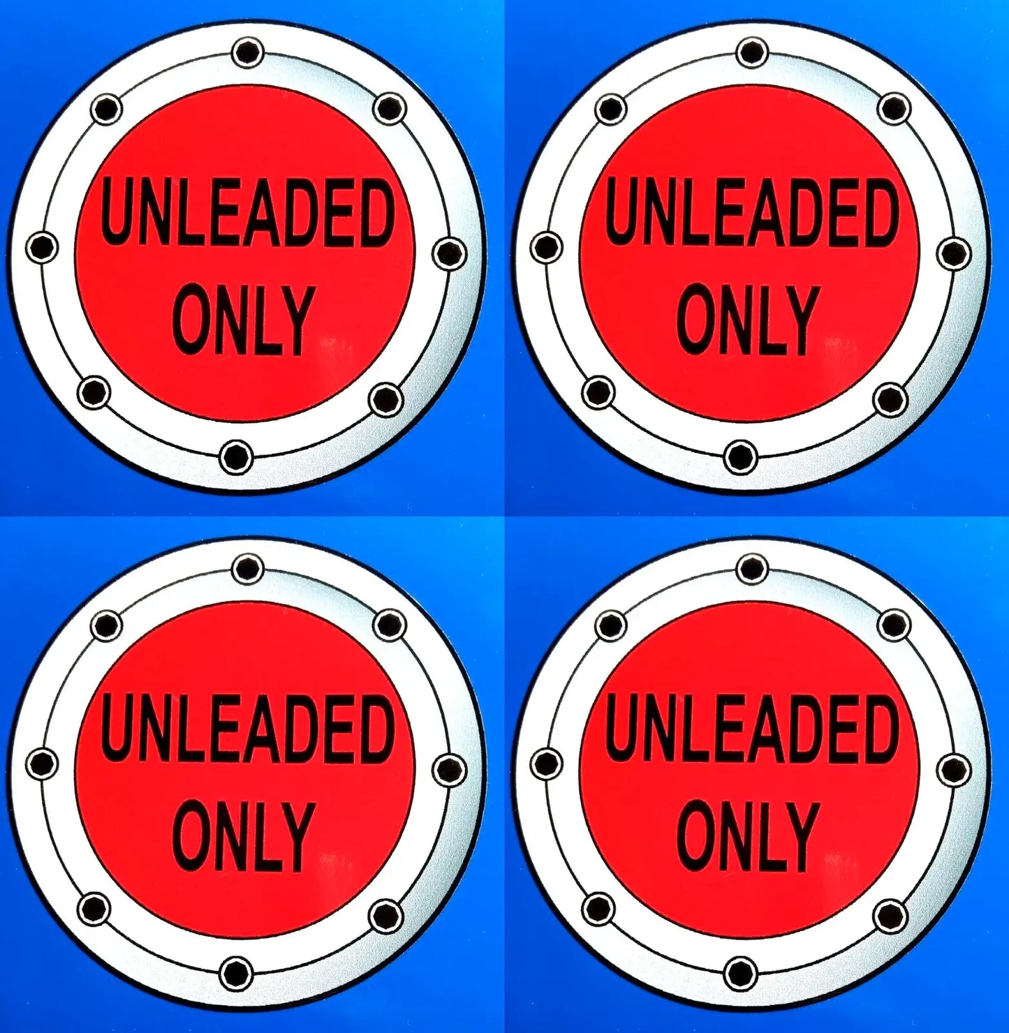 Fuel Filler Cap Flap 'Unleaded Only' Decal Vinyl Sticker Laminated 100mm
