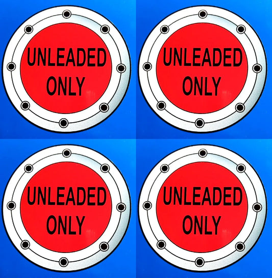 Fuel Filler Cap Flap 'Unleaded Only' Decal Vinyl Sticker Laminated 100mm