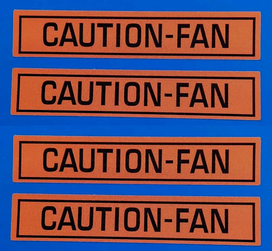 Caution - Fan Vinyl Stickers Mustang 65-79 125mm