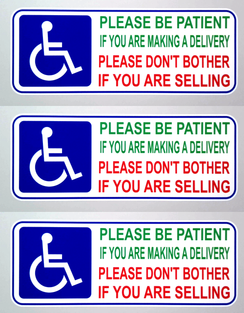 Please be patient blue badge holder disabled car vinyl stickers 200mm