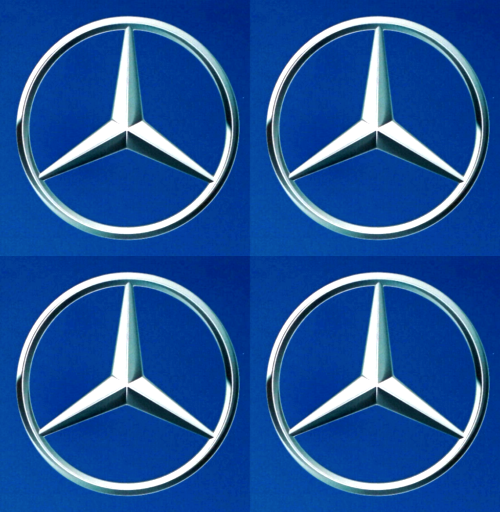4X 100mm MERCEDES EMBLEM CAR VINYL STICKERS