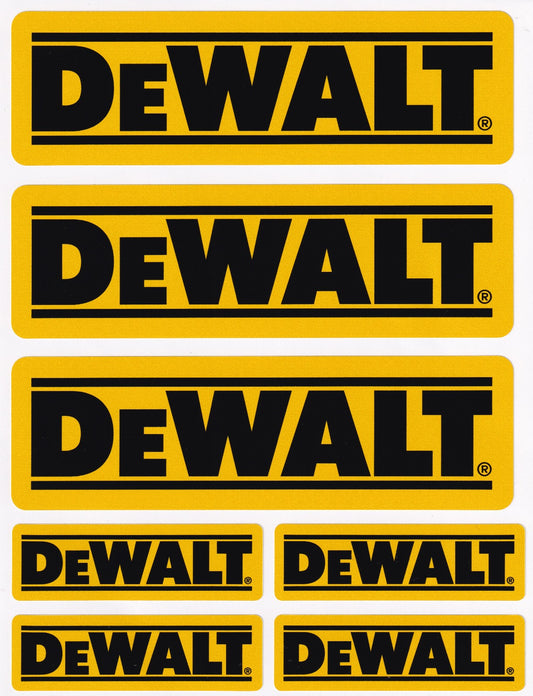 Dewalt tools car workshop garage decal vinyl stickers 140mm