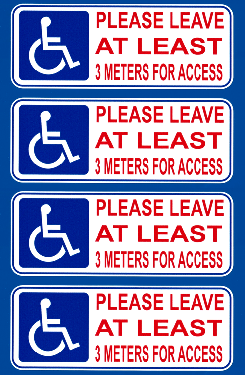 Please leave at least 3 meters for access blue badge vinyl stickers 150mm