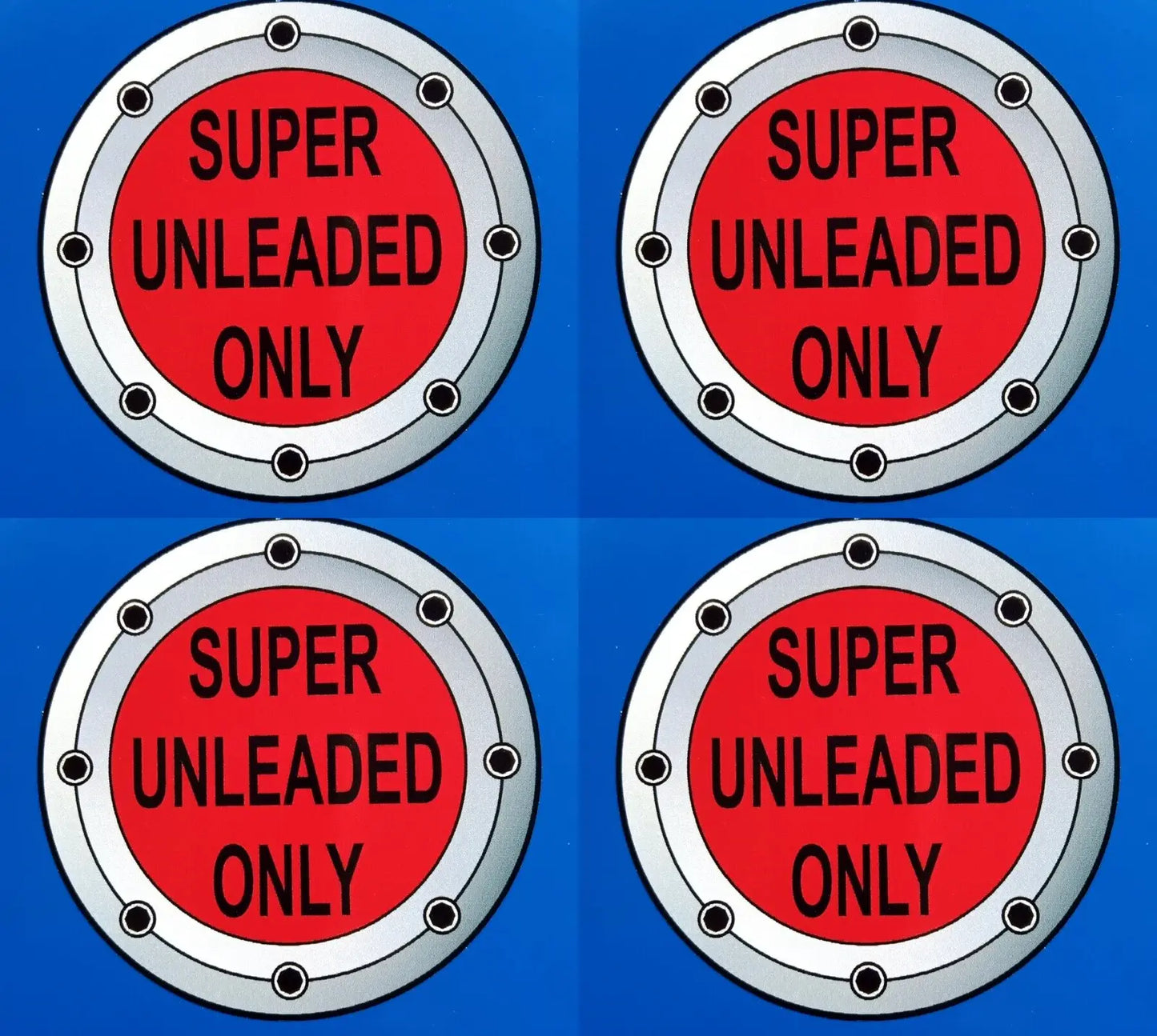 Fuel Filler Cap Flap ‘Super Unleaded Only ‘Decal Vinyl Sticker Laminated 100mm