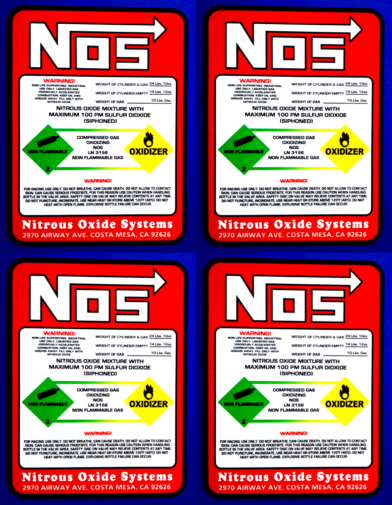 NOS Systems Decal Vinyl Stickers 50mm