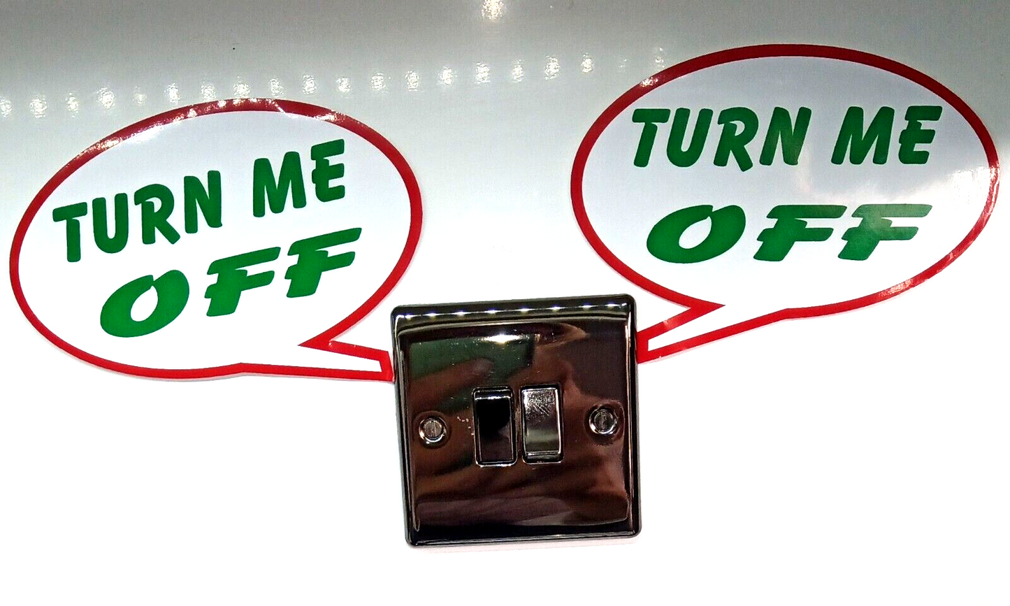 Save Money 'Turn Me Off' Light & Socket Switch Surround Vinyl Stickers