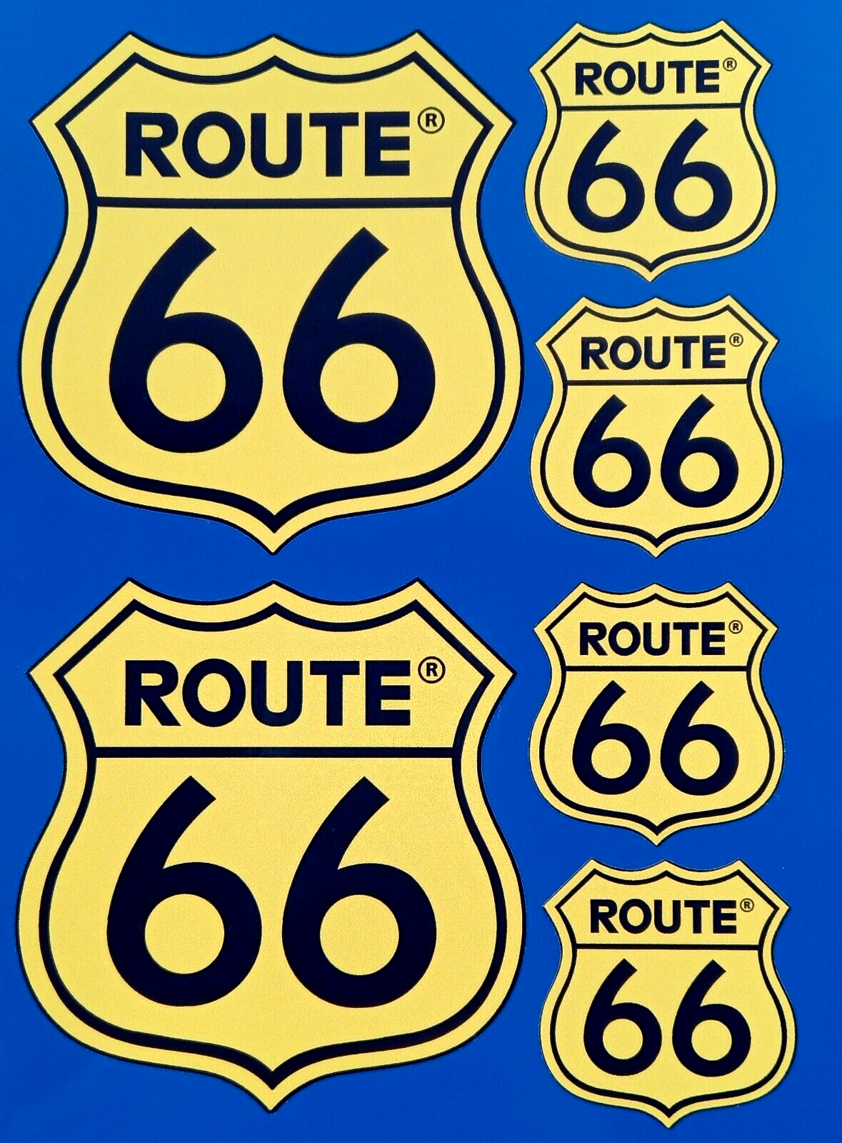 Route 66 Classic American Vinyl Decal Stickers X 6